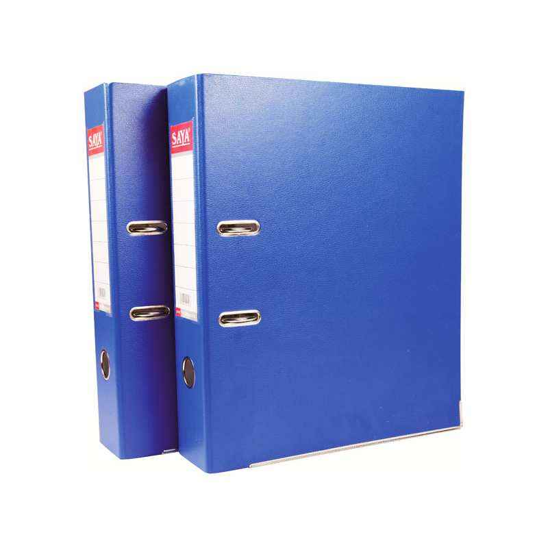 Saya Royal Blue One side PVC Cover Lever Arch File Original, Dimensions: 640 x 25 x 350 mm (Pack of 10)