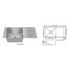Nirali Maestro Satin Finish Kitchen Sink, Size: 1016x510 mm