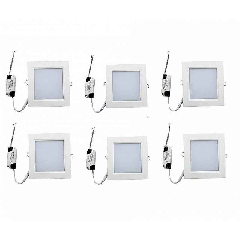 Superdeals 3W White LED Square Panel Light, SD371 (Pack of 6)