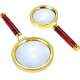Stealodeal Combo of 70mm & 80mm Maroon Gold Magnifying Glass, Magnification: 10X