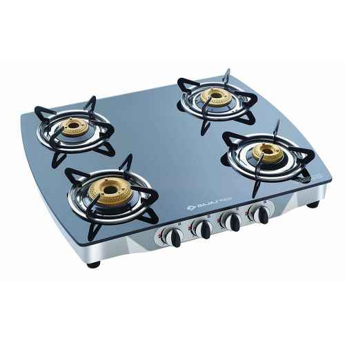 bajaj gas stove 3 burner glass top