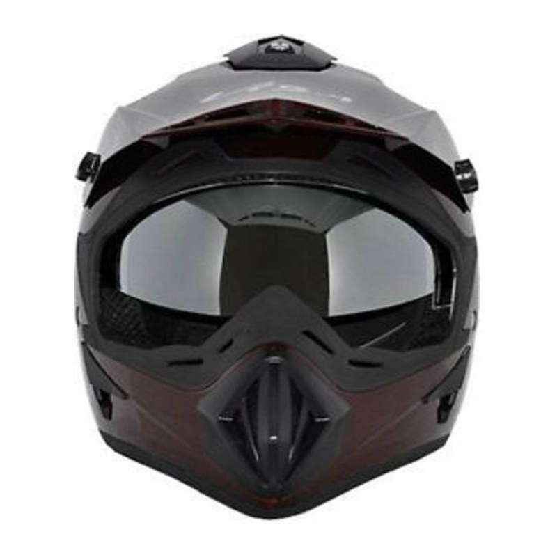 Vega Dull Green Black Off Road Full Face Helmet, Size (Medium, 580 mm)