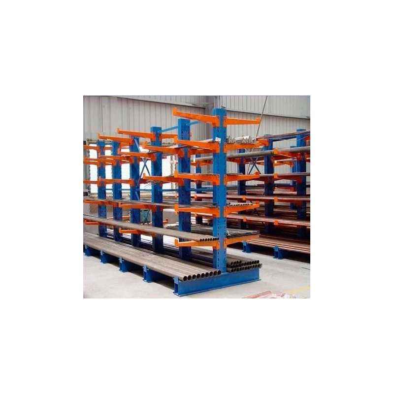 Cold Rolled Steel Blue & Orange Storage Cantilevered Rack