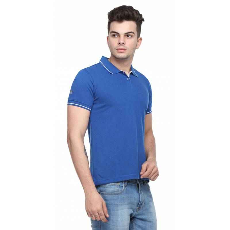 Ruggers Royal Blue Collared T-shirt with White Tipping, Size: L