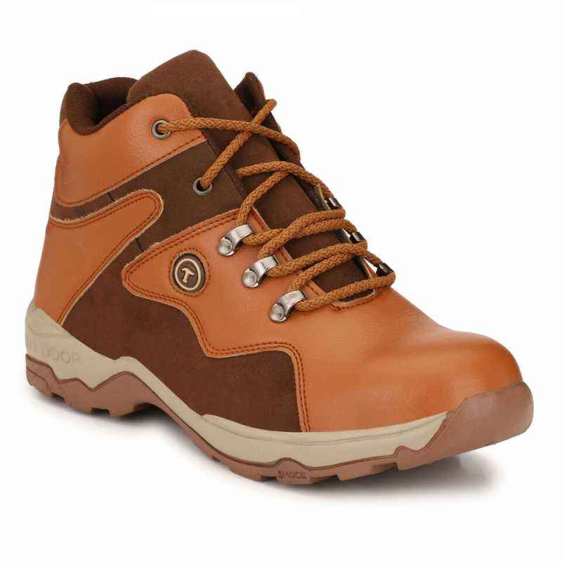 Timberwood TW24Tan Steel Toe Tan Work Safety Shoes, Size: 7