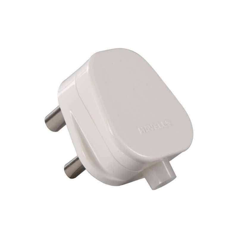 Havells 6A 3 Pin White Plug Top, AHLGXXW063