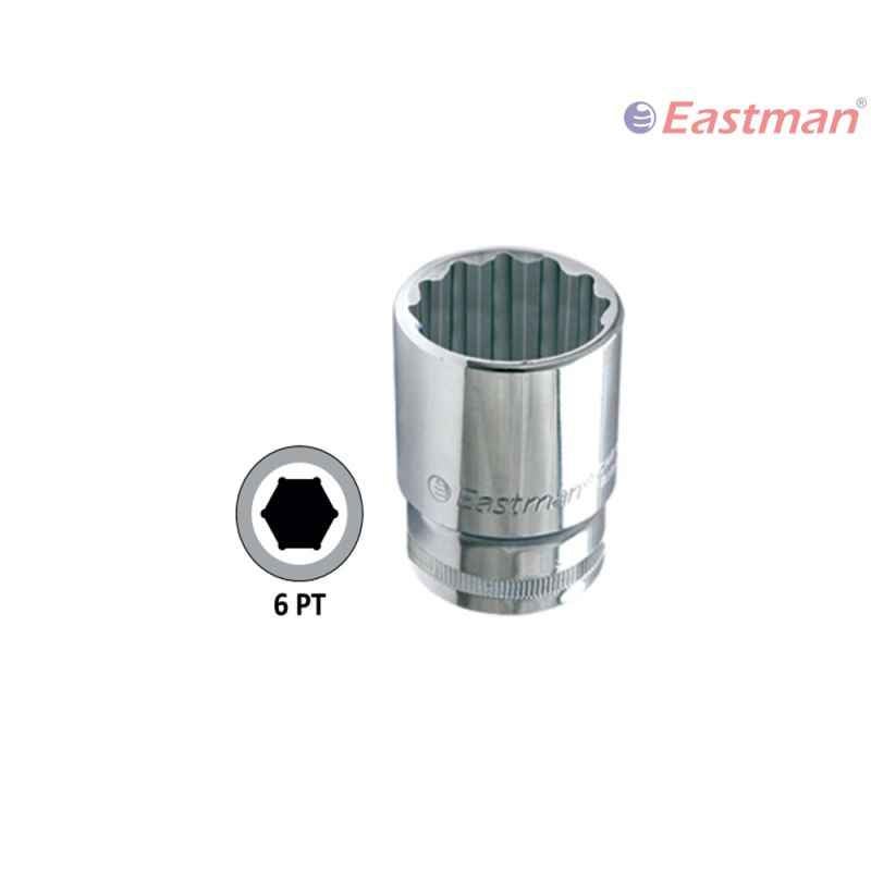 Eastman 1/2 inch Drive BI-HEX Sockets -CRV, E-2201B, 30 mm (Pack of 6)