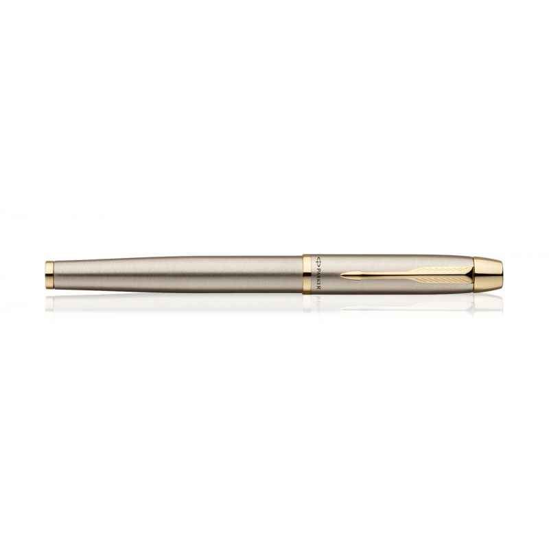 Parker Im Brushed Metal Fine Nib GT Fountain Pen, 9000013232