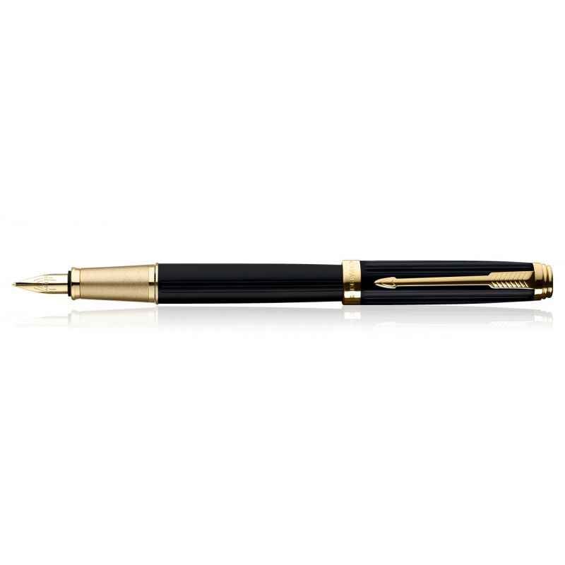 Parker Ambient Laque Black Fine Nib GT Fountain Pen, 9000014117