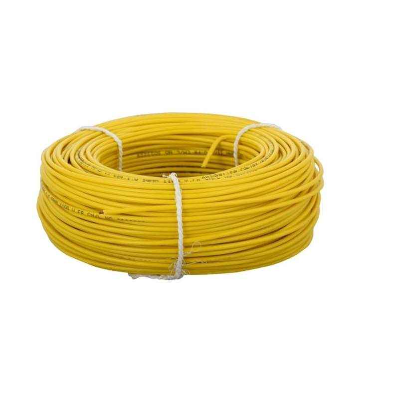 Jyoti 4 Sqmm Yellow FR PVC Solid Housing Wire, Length: 90 m