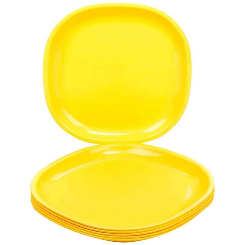 Signoraware Lemon Yellow Square Half Plate, 238 (Pack of 3)