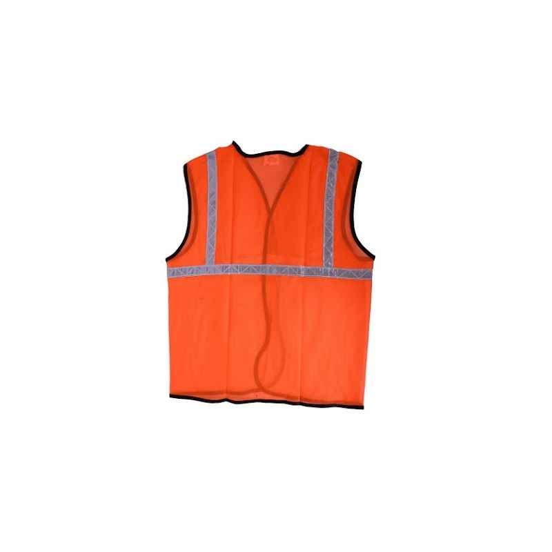 KT Orange Safety Reflective Jacket with 1 Inch Tape (Pack of 10)