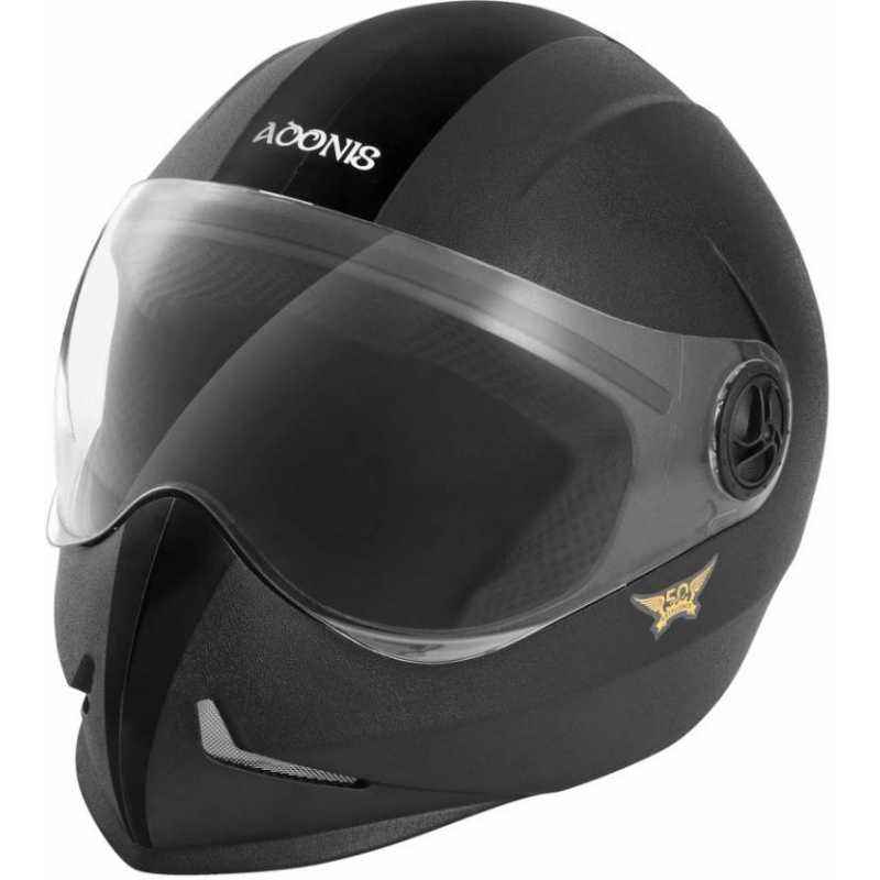 Steelbird Adonis Classic Black Dashing Full Face Motorbike Helmet, Size (Medium, 580 mm)