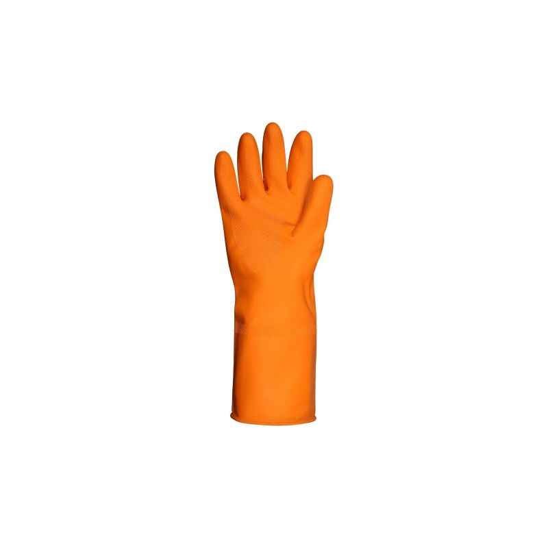 Siddhivinayak Latex Rubber Orange Household Gloves (Pack of 12)