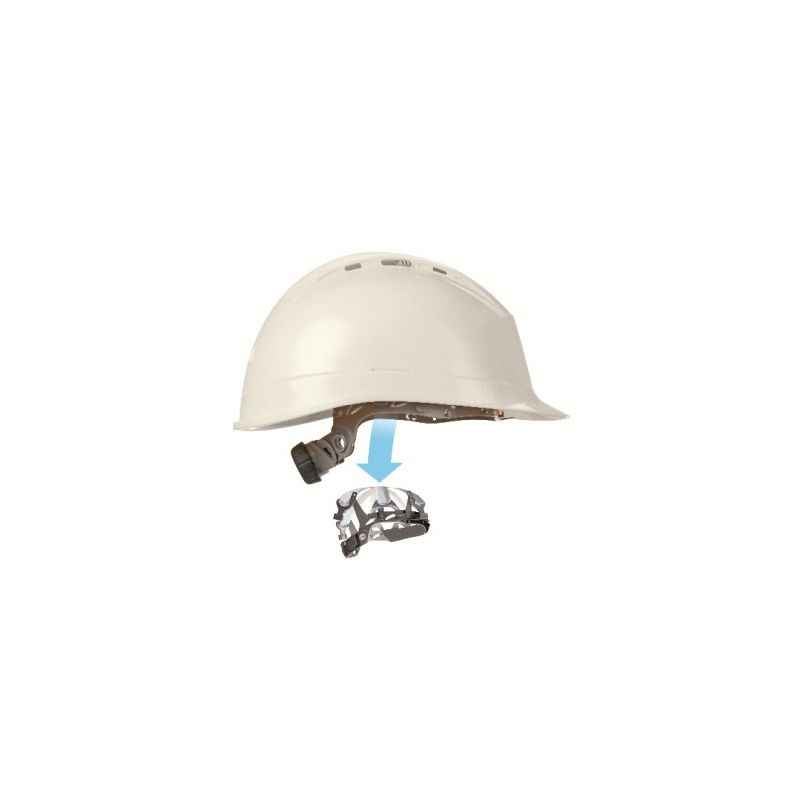 Mallcom Diamond XIII White Ratchet Safety helmet with CH02STR Chin Strap Set