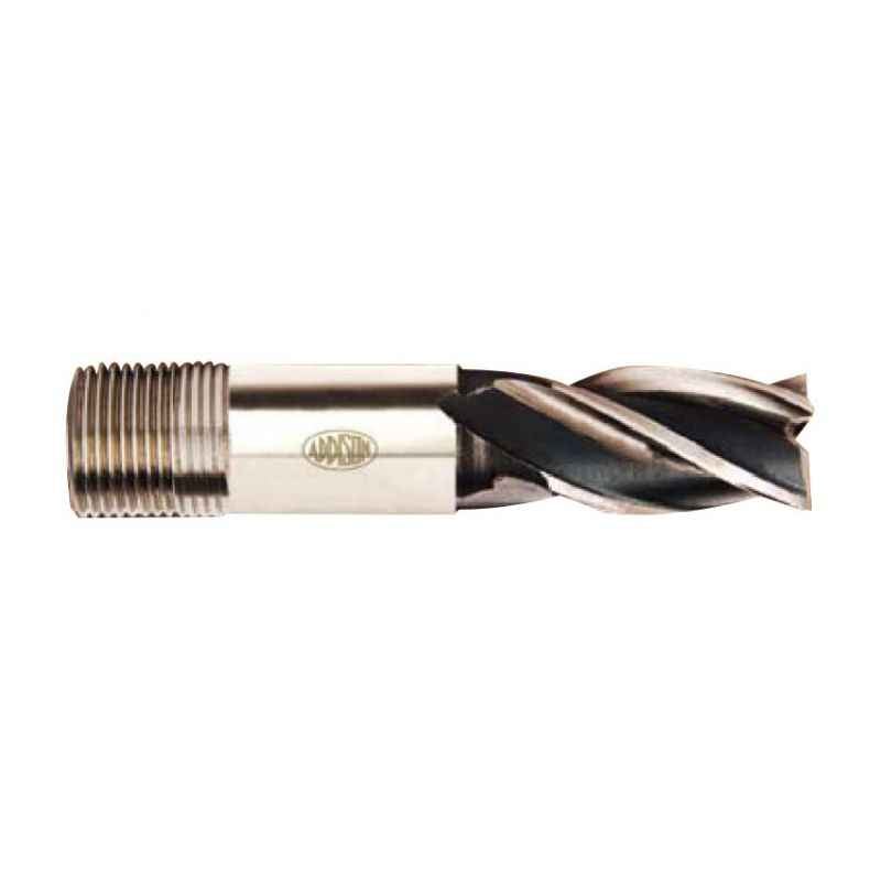 Addison 1.1/8 Inch M2 Short Series HSS Screwed Shank End Mill with Right Hand Helical Flute & RH Cutting