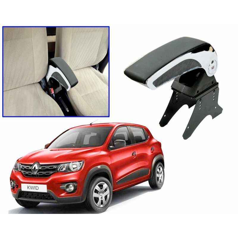 Pearl Black Chrome Armrest Console Box For Renault Kwid