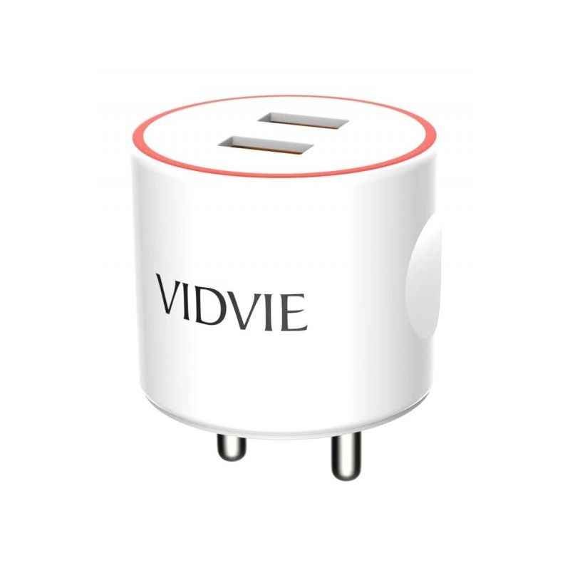 Vidvie 5V 3.4A 2 USB Port White Travel Charger with 1m Lightning Cable, CHPLI2401t-i5WH