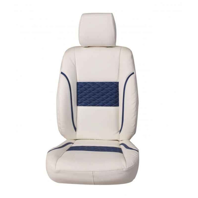 Autofurnish 4004087 White 3D Car Seat Cover Complete Set For Mahindra Scorpio 7S Captain