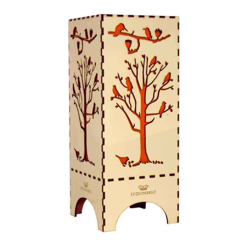 Dizionario DTBLTRCR Orange Handicrafts Wooden Look Hand Made Night Table Lamp