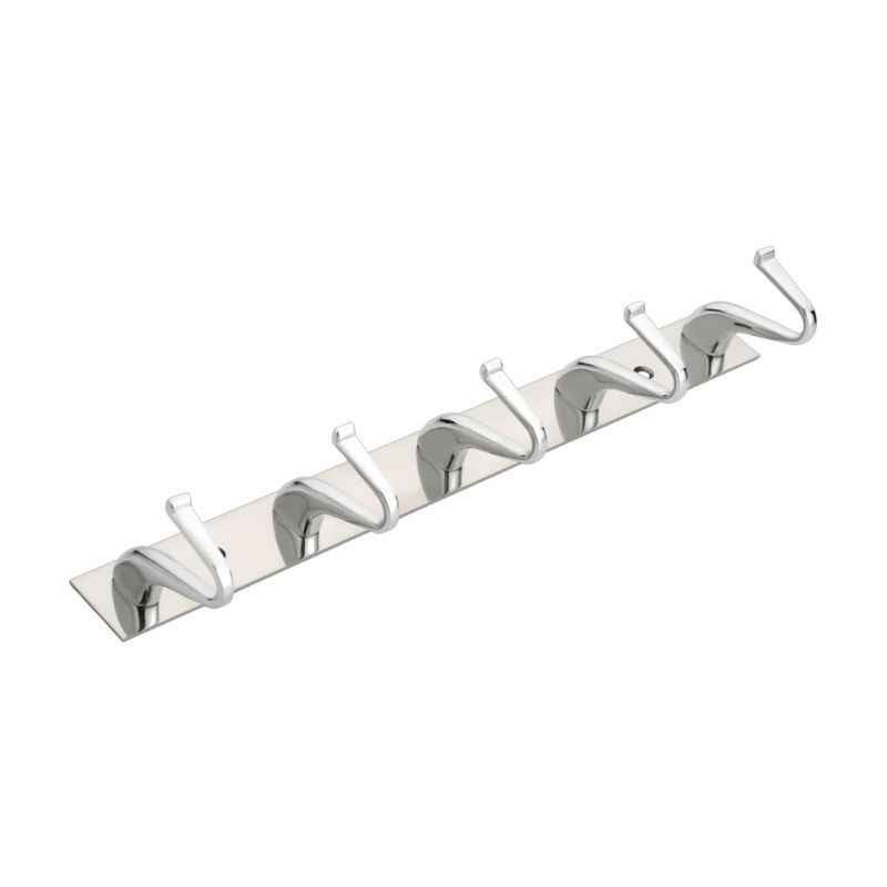 Abyss ABDY-1243 5 Pronged Chrome Finish Stainless Steel Multipurpose Hook Rail