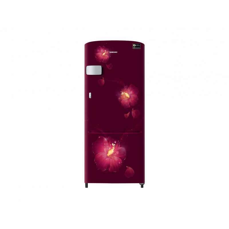 Samsung 192 L 3 Star Rosemallow Red Direct Cool Single Door Refrigerator with Digital Inverter Technology, RR20N1Y2ZR3