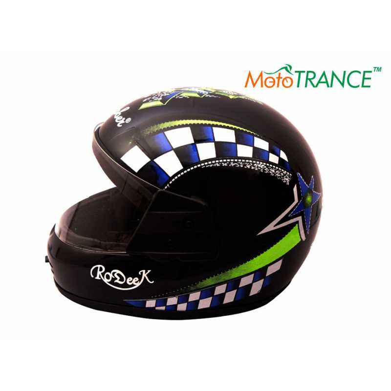 Mototrance Black Sober Rodick Checkmate Multi Graphics Full Face Helmet