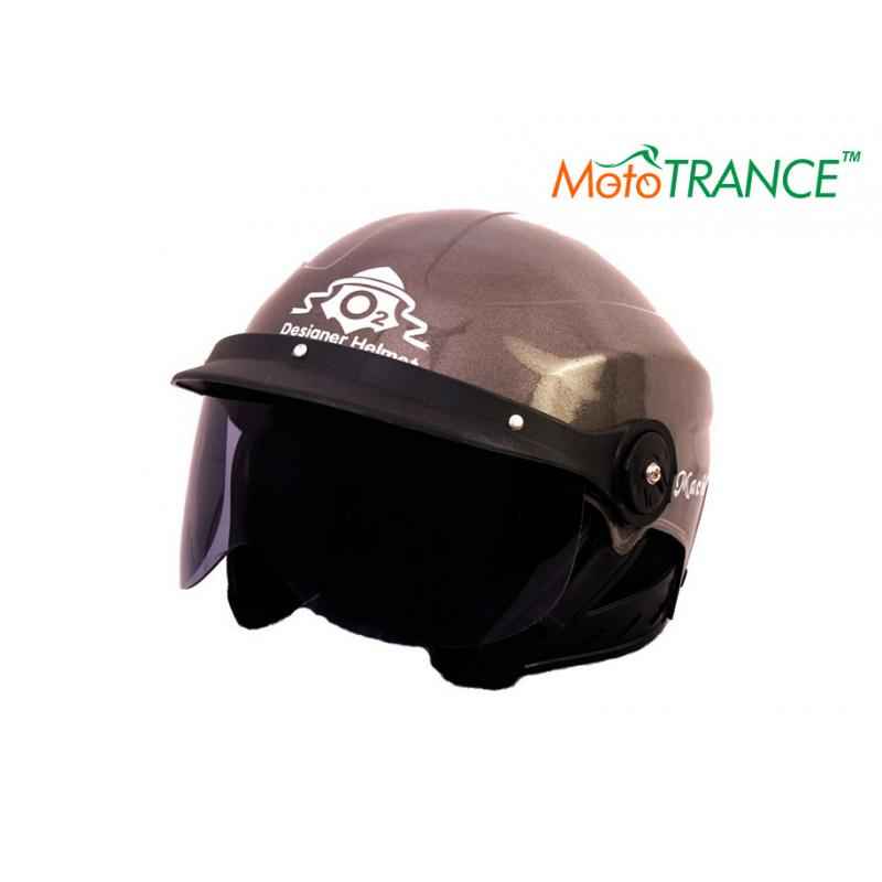 Mototrance Gun Grey Smoke Black Glass Stylo Macho Open Face Helmet