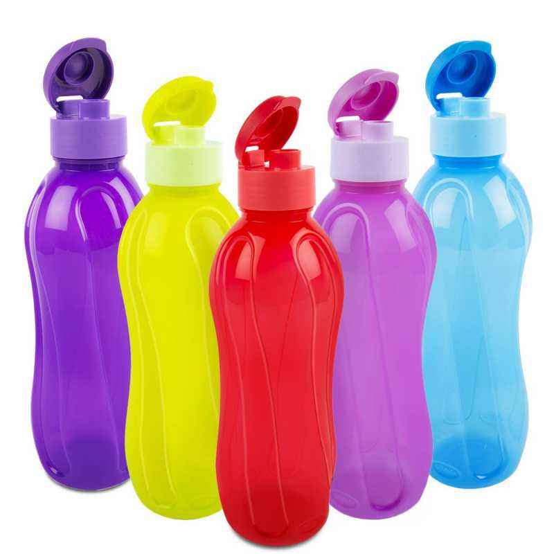 Cello Aqua Flip 1000ml Assorted Polypropylene Water Bottle (Pack of 5)