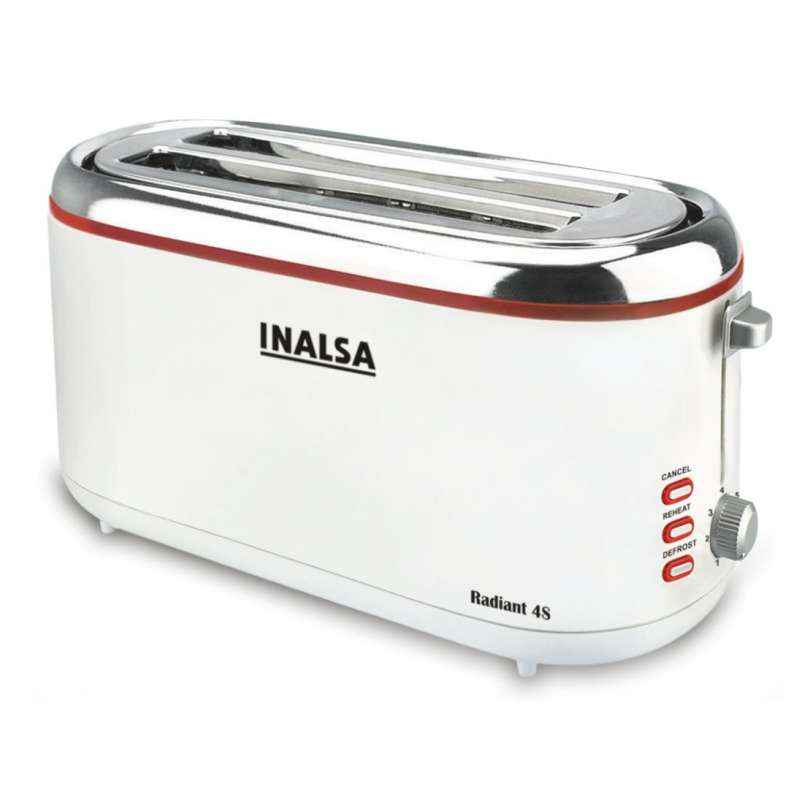 Inalsa Radiant 4S 1300W White Pop Up Toaster