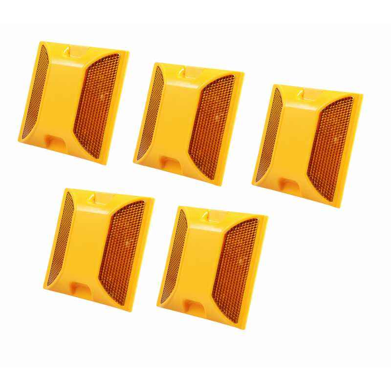 Asian Loto Plastic Safety Yellow Road Stud, ALC-PRS1-YO (Pack of 5)