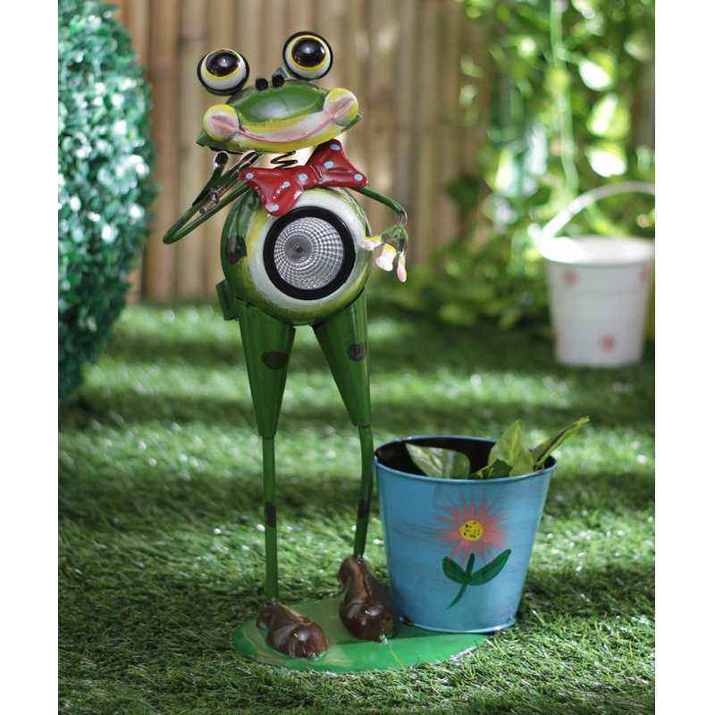 Green Girgit Solar Frog Planter, TIB5021