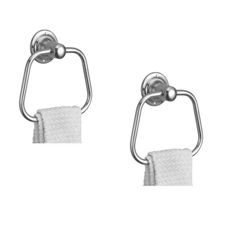 Kamal ACC-1101-S2 Stainless Steel Towel Ring Triangular (Pack of 2)