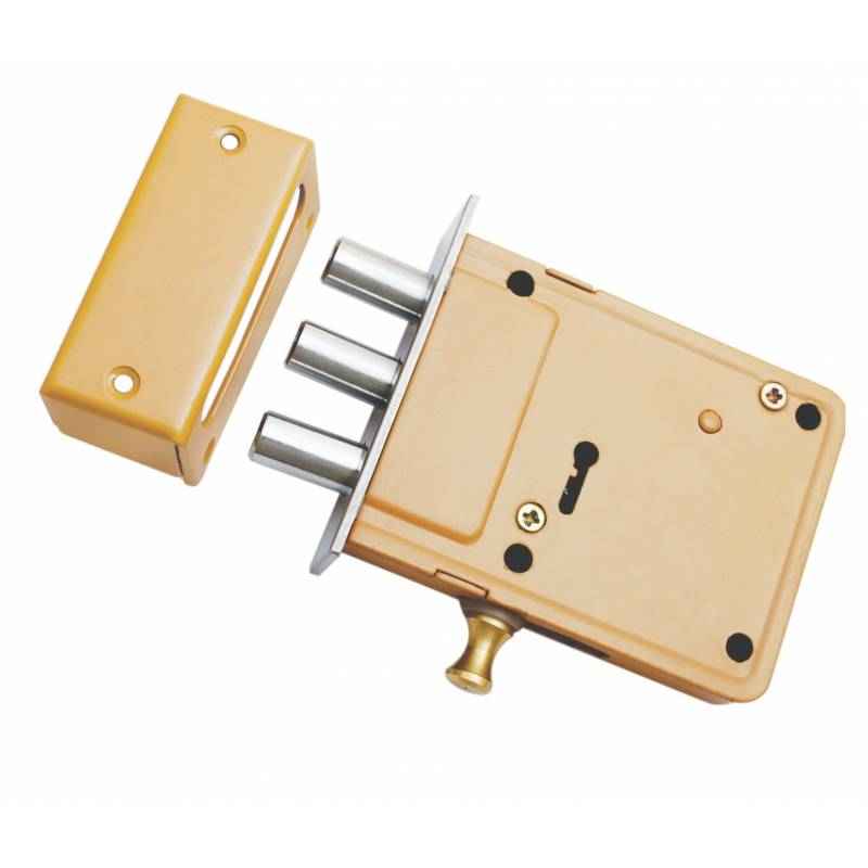 Smart Shophar 4 Inch Brass & Steel Bemark Dead Lock, 54452-SDLB-04