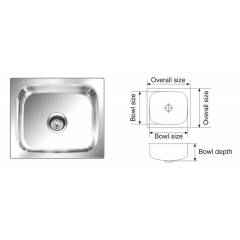 Nirali Grace Plain Anti Scratch Finish Kitchen Sink, Size: 510x432 mm