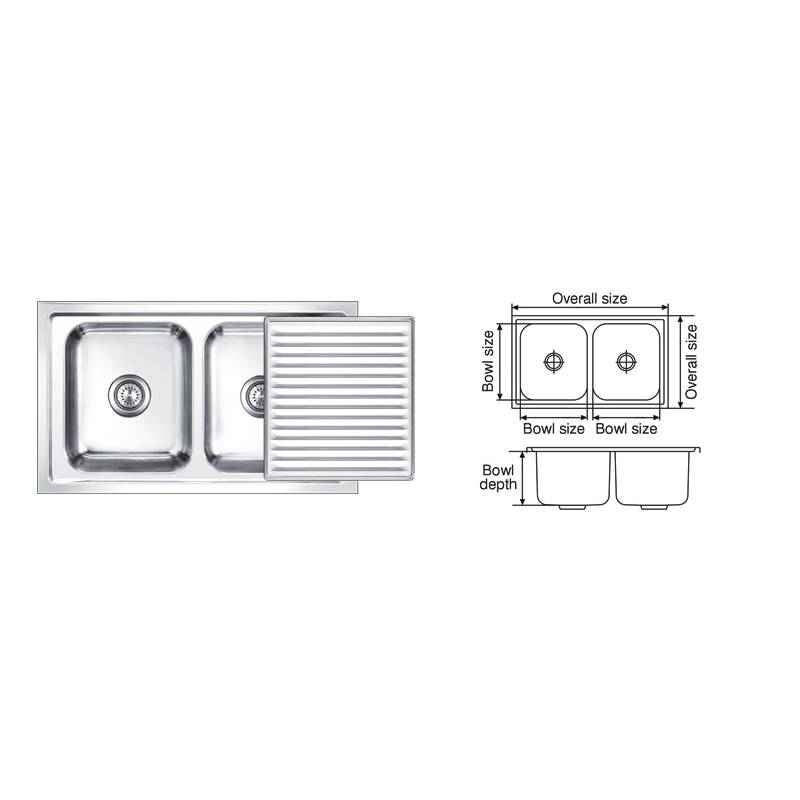 Nirali Super Slider Anti Scratch Finish Kitchen Sink, Size: 850x510 mm