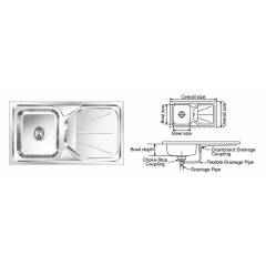 Nirali Elegance Unique Glossy Finish Kitchen Sink, Size: 1040x510 mm