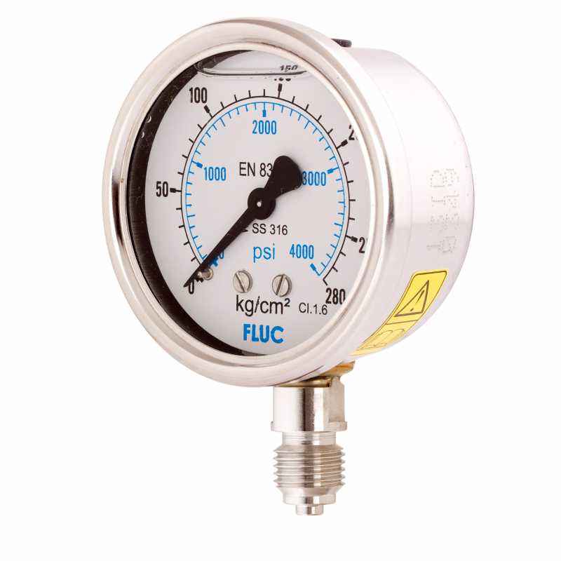 FLUC 0 to 4000 psi Pressure Gauge, F63-GFS-S-L-13-L