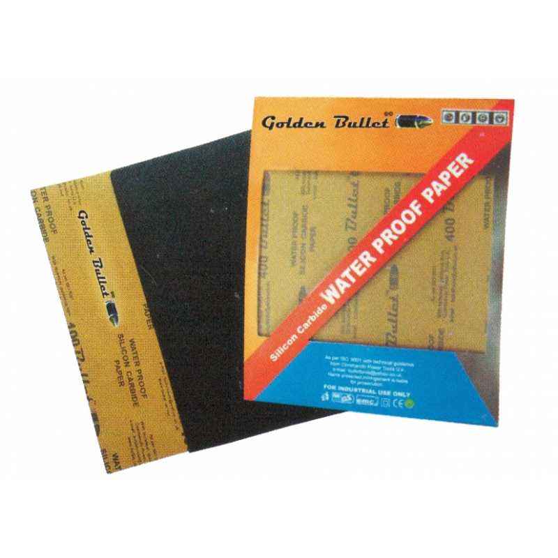 Golden Bullet Waterproof 400 Grit Black Sanding Paper, Size: 230x280mm (Pack of 50)