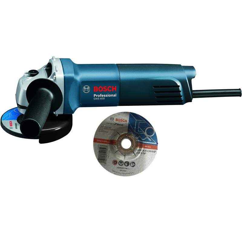 Bosch GWS 600 4 Inch Angle Grinder & 20 Pieces Grinding Wheel Combo