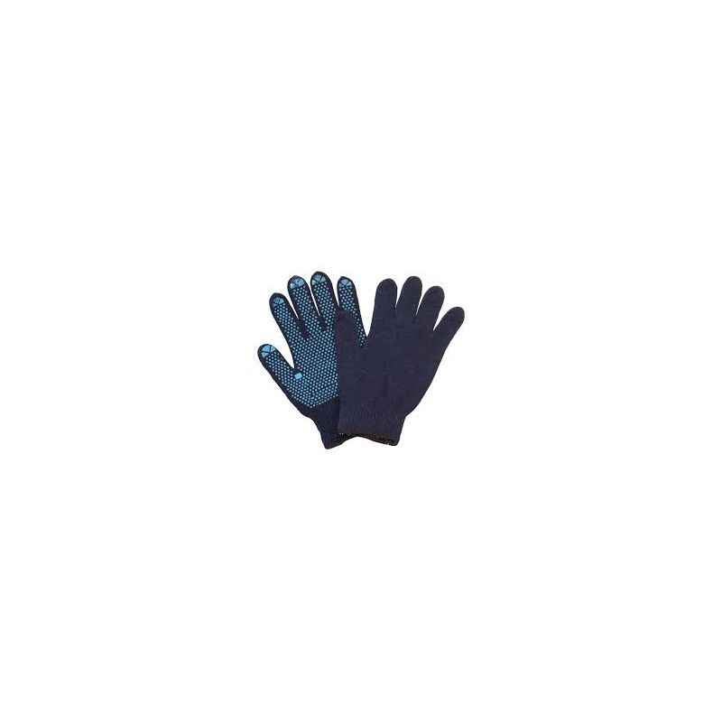 Mallcom 9 Inch Seamless Knitted Safety Gloves in Navy Blue Yarn, C1001D_NB (Pack of 2)