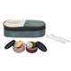 Carrolite 400ml 2-in-1 Green & Black Plastic Lunchbox, Black_P-02