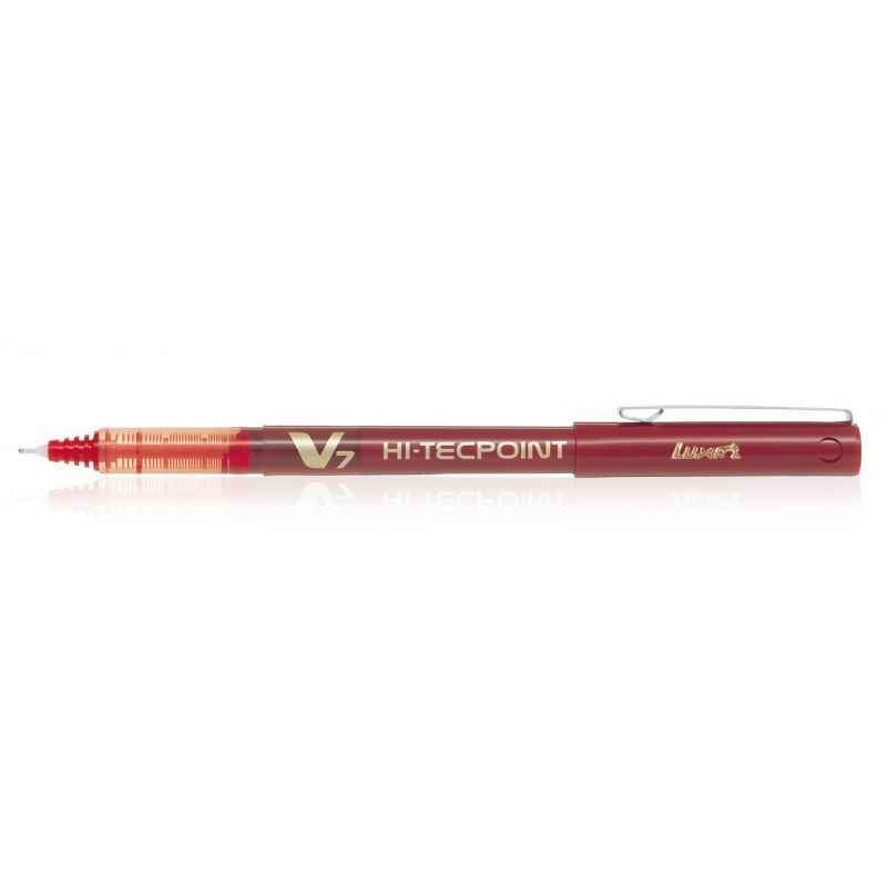 Pilot Hi-Techpoint V7 Red Pens, 9000019578 (Pack of 12)