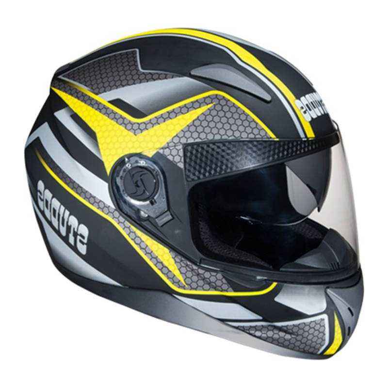 Studds Shifter D8 Motorsports Yellow Full Face Helmet, Size (XL, 600 mm)