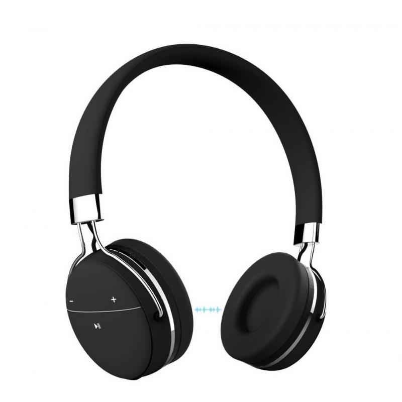 Portronics POR-645 Muffs-Pro Black Wireless Bluetooth Headphone with AUX Port