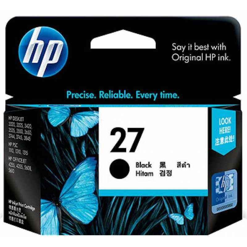 HP 27 Black Ink Cartridge, C8727AA