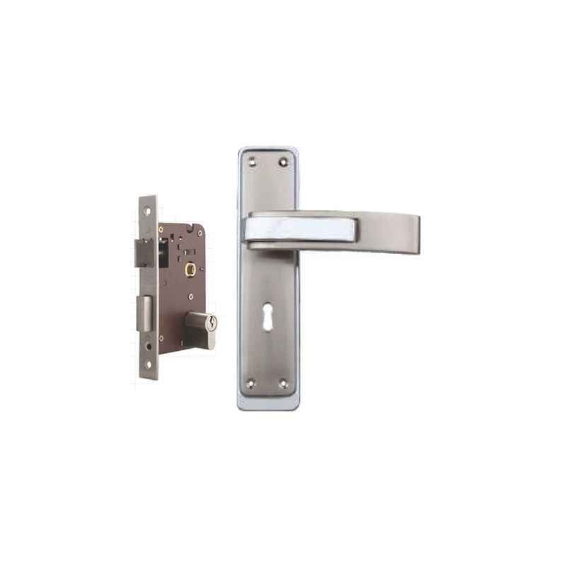 Plaza Royal Stainless Steel Finish Handle with 200mm Pin Cylinder Mortice Lock & 3 Keys