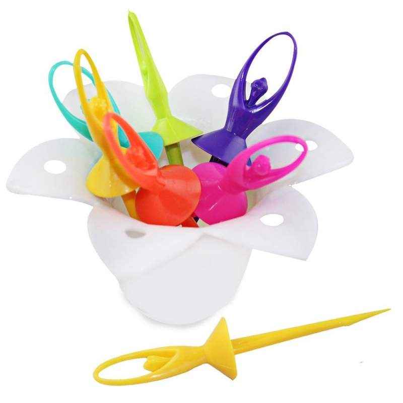 SM Dancing Doll Fruit Fork Set With Stand