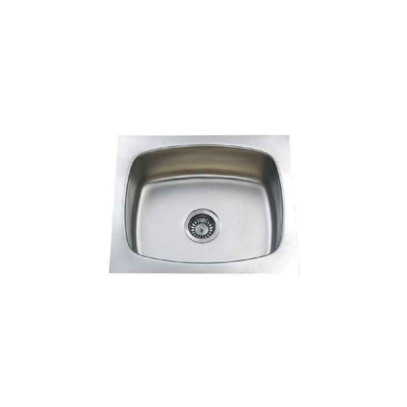 Jayna Crown CSB 01 Glossy Single Bowl Sink in 1.5 mm Thickness, Size: 19 x 16 in