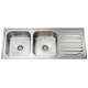 Jayna Mercury DBSD 04 Glossy Double Bowl With Single Drain Board Sink, Size: 61 x 20 in